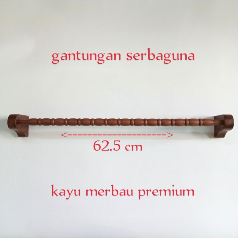 Jual Rak Handuk Gantungan Dinding Kayu Merbau Towel Bar Wooden Hanger