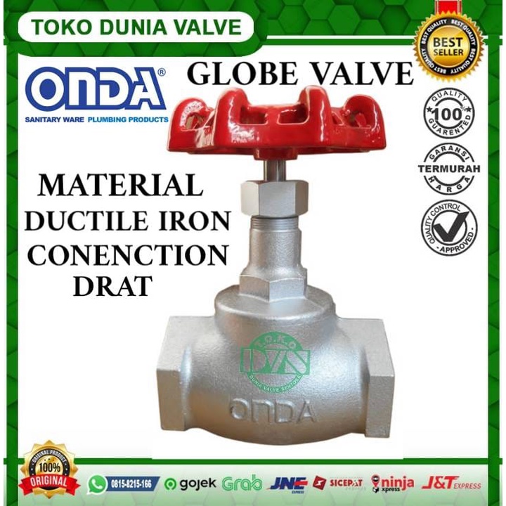 Jual GLOBE VALVE DUCTILE IRON 1 2 IN DN15 JIS10K CONNECTION DRAT ONDA