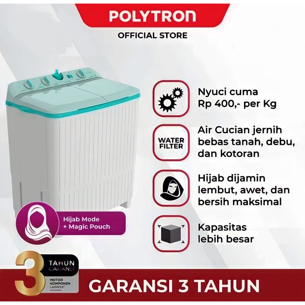 Jual Polytron Mesin Cuci Tabung Kg Pwm Big Capacity Pwm