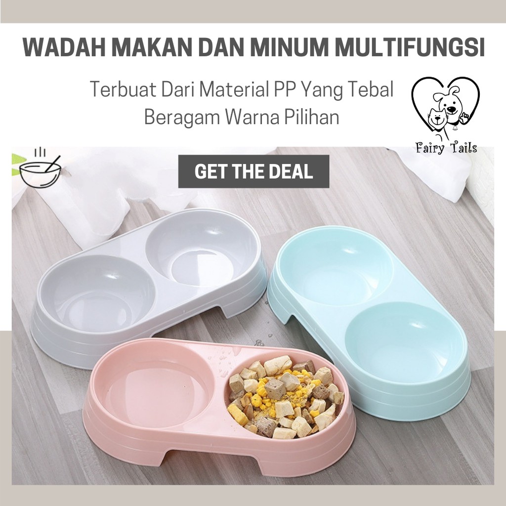 Jual Mangkok Makan Untuk Kucing Dan Anjing Pet Food Double Bowl Wadah