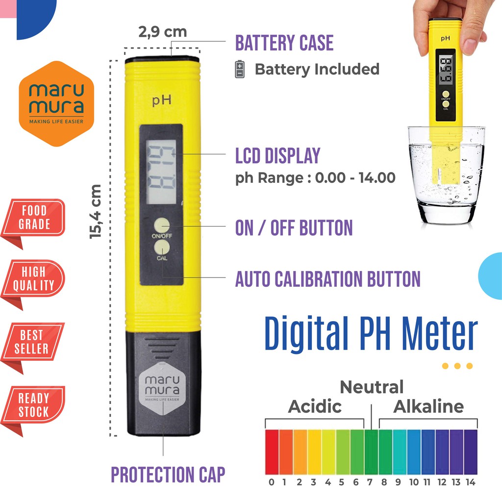 Jual Marumura Ph Meter Ph Digital Tester Ph Alat Pengukur