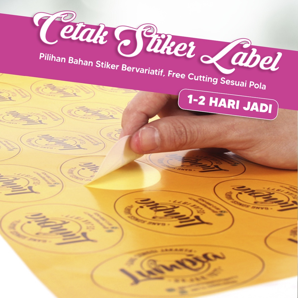 Jual Cetak Sticker Label Produk Vynil Susu Transparan Kisscut