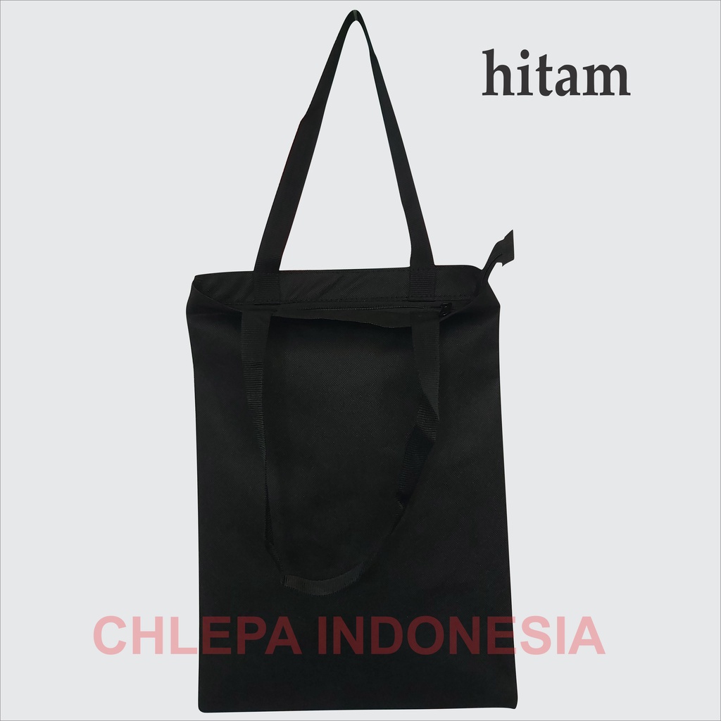 Jual Chlepa Tote Bag Polos Tebal Pakai Resleting Tas Tote Bag Murah