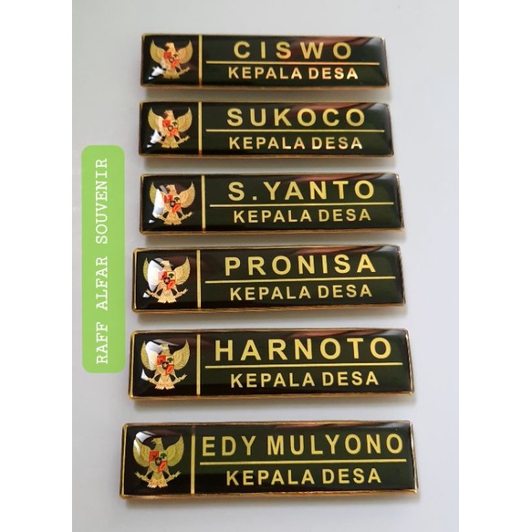 Jual Papan Nama Kades Kepala Desa Logo Garuda Name Tag Kepala Desa