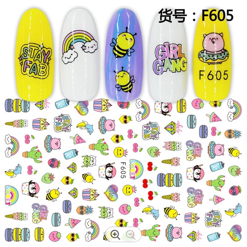 Jual 3D NAIL STICKERS Stiker Kuku Sticker Kuku Sticker Kuku Tahan Air