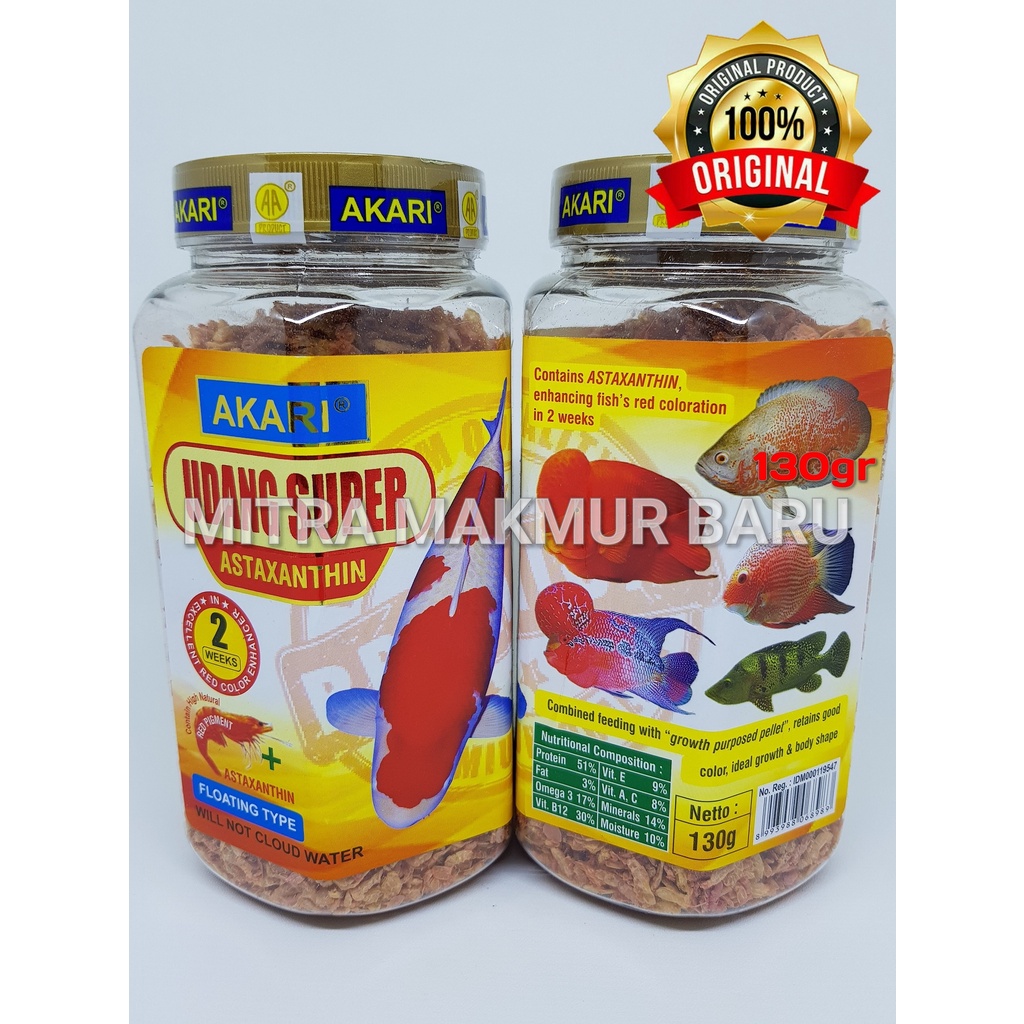 Jual Akari Udang Super Gr Astaxanthin Red Color Pakan Koi Louhan