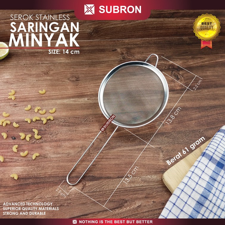 Jual SUBRON Saringan Minyak Goreng 14cm 16cm 18cm Tepung Ceko Serbaguna