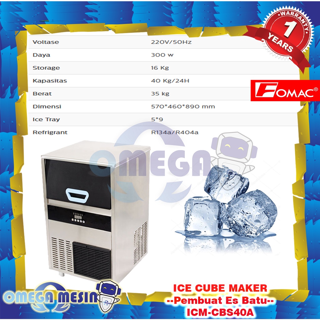 Jual Mesin Pembuat Es Batu Ice Cube Maker ICM CBS40A FOMAC Shopee