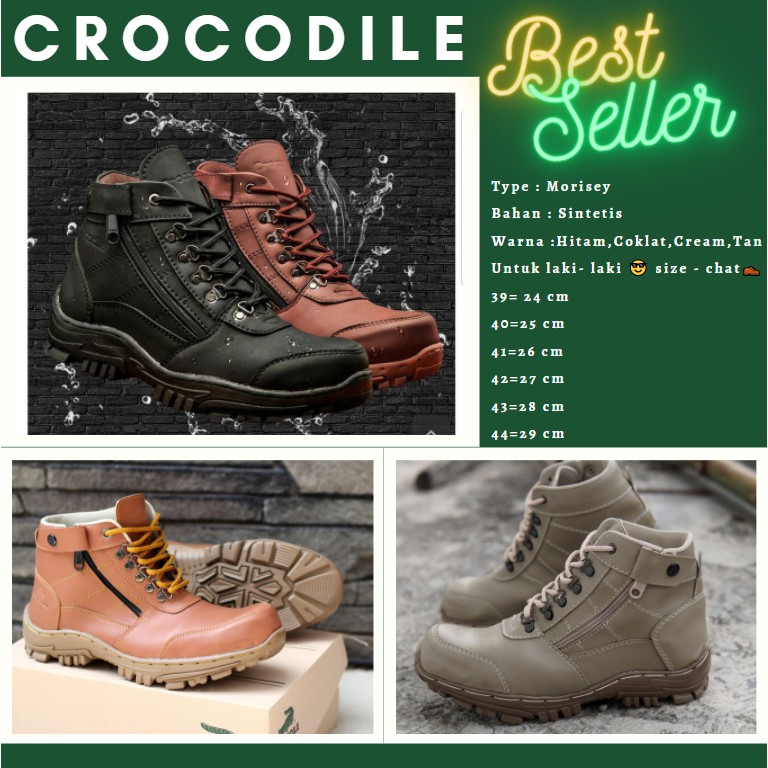 Jual Big Sale Sepatu Boot Pria Crocodile Morisey Safety Ujung Besi