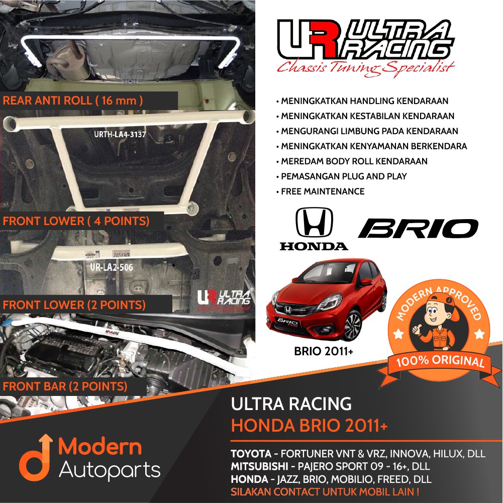 Jual Paket Stabilizer Ultra Racing Brio Anti Roll Front Lower