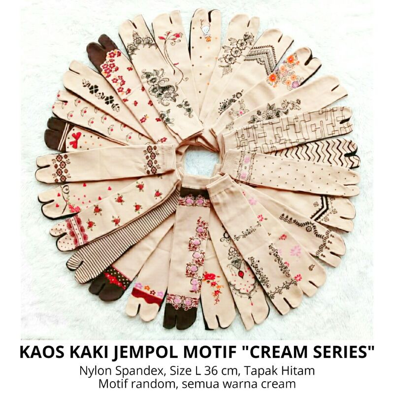 Jual Kaos Kaki Jempol Motif Cream Series Warna Kulit Wanita Muslimah