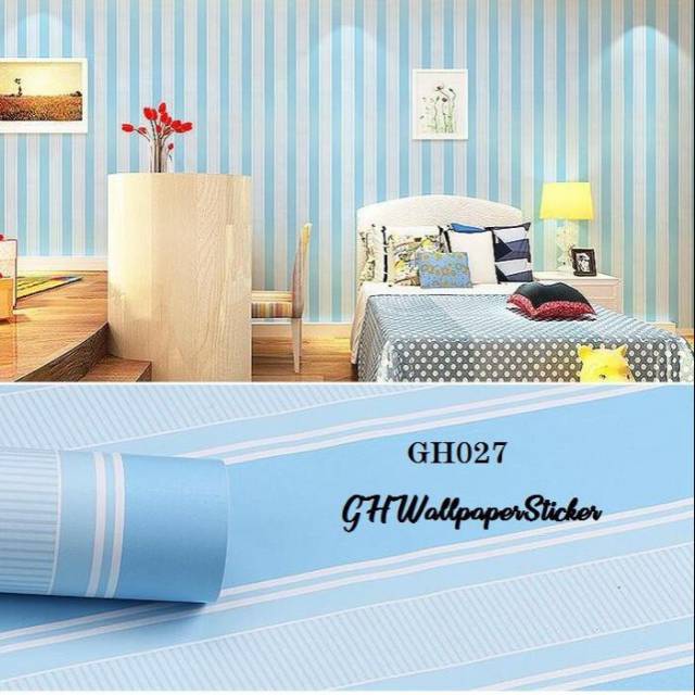 Jual Wallpaper Dinding Salur Biru Murah Shopee Indonesia