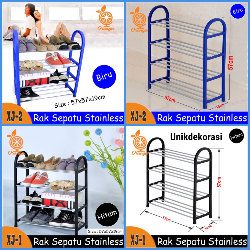 Jual Rak Sepatu 4 Susun Serbaguna Minimalis Rak Sepatu Stainless Steel