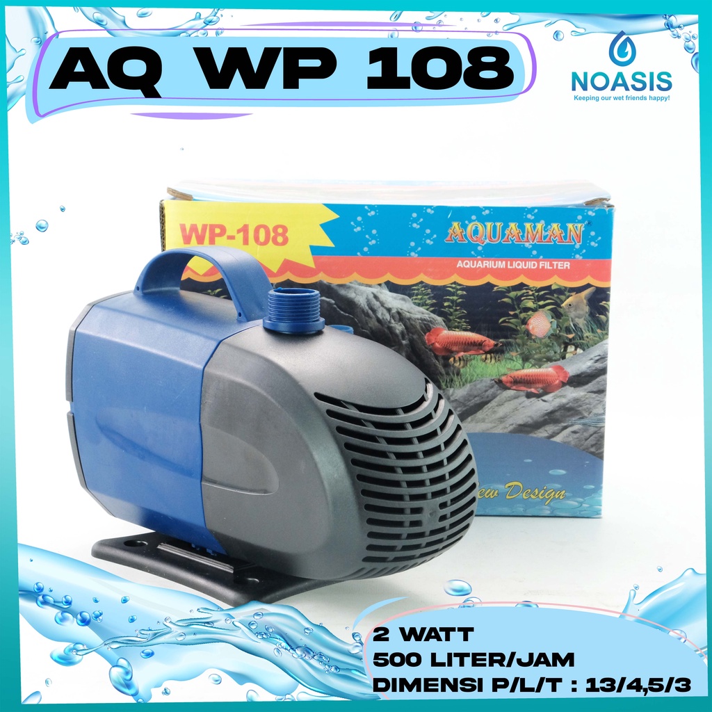 Jual POMPA AQUARIUM CELUP WATER PUMP AQUAMAN WP 108 WP 108 LOW WATT