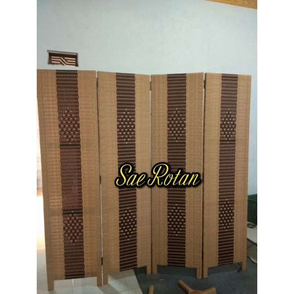 Jual Sketsel Rotan Sintetis Partisi Pembatas Ruangan Pintu Tinggi