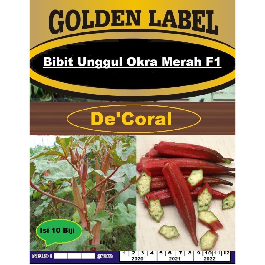 Jual Bibit Unggul Okra Merah F Benih Okra Merah F Biji Okra Merah