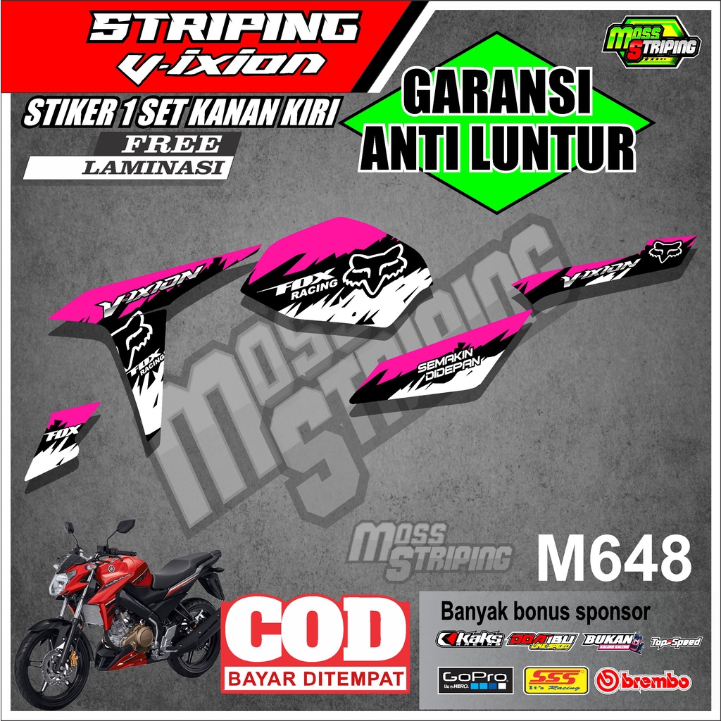 Jual STIKER MOTOR STRIPING YAMAHA VIXION NEW ADVANCE NVA KODE M648