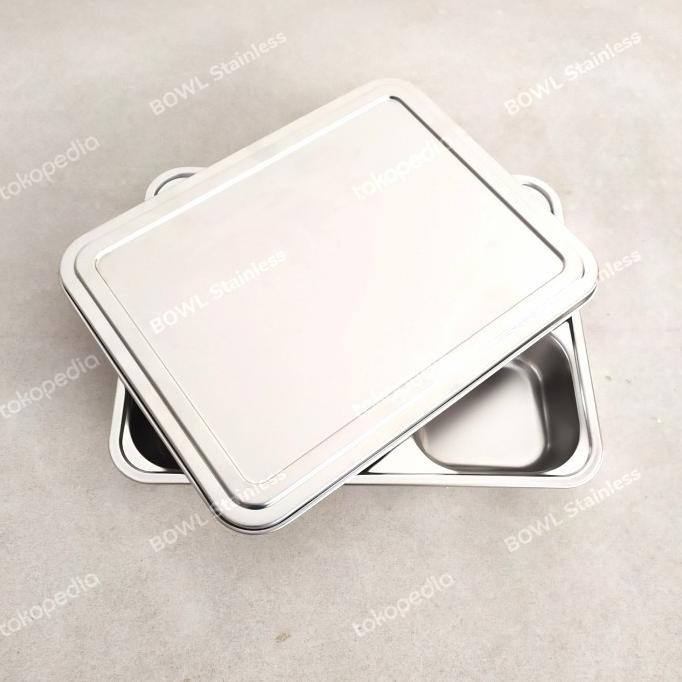 Jual KOTAK MAKAN PIRING SEKAT 4 PROMO STAINLESS 304 Tutup Plastik