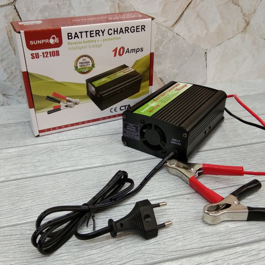 Jual Charger Aki Mobil Sunpro 10 Amps SU 1210B Battery Charger Aki 10