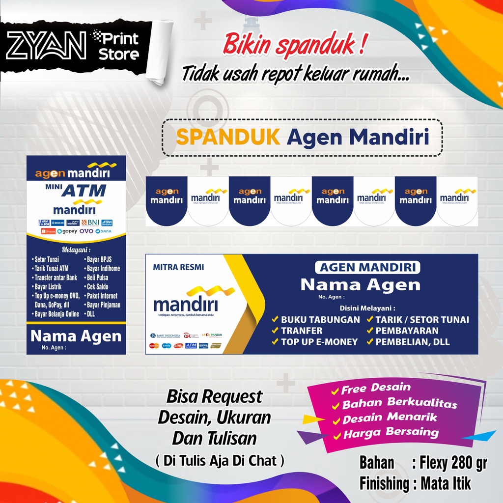 Jual Spanduk Banner Agen Mandiri Shopee Indonesia