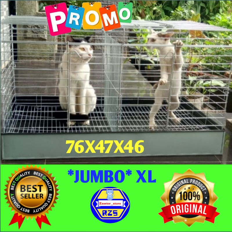 Jual Kandang Galvanis Kelinci Marmut Jumbo Xl Ukuran P 76 L 47 T