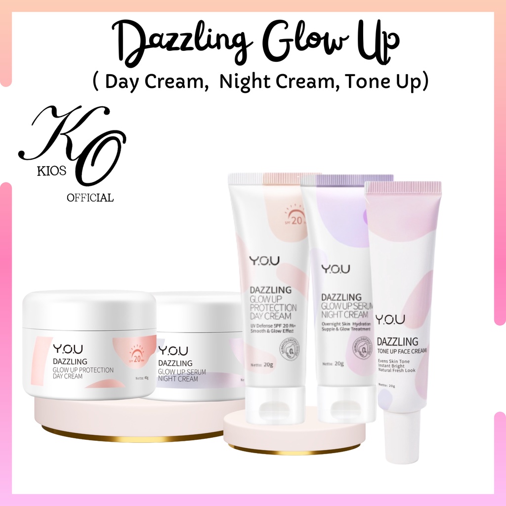 Jual You Dazzling Glow Up Series Day Cream Night Cream Toner Facial