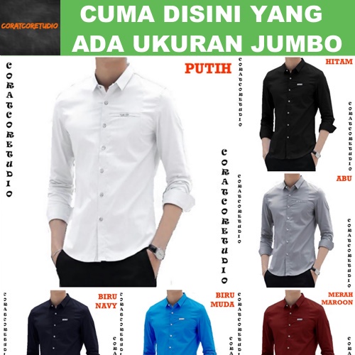 Jual BISA COD XXXL 3XL XXL XL L M S XS Kemeja Pria Hem Cowok Merk