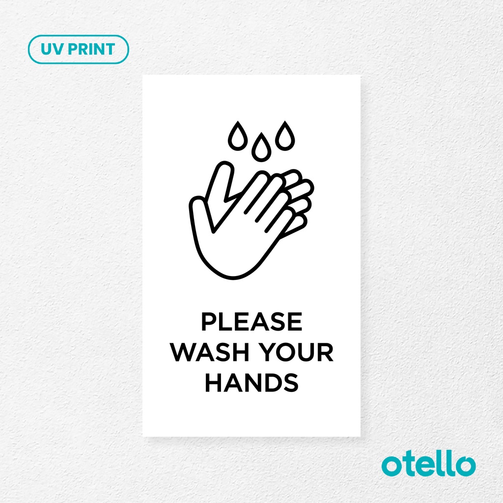 Jual Otello Sign Papan Please Wash Your Hands Label Akrilik Tempel Cuci