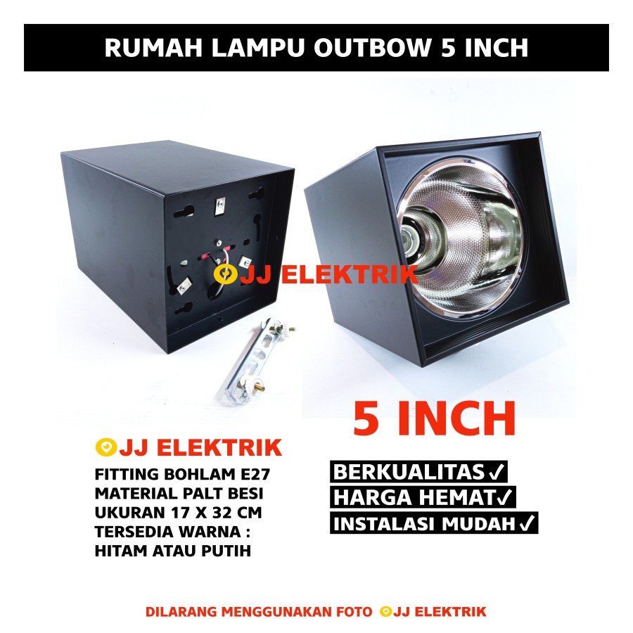 Jual Downlight Outbow 5 Inch Lampu Tempel Plafon Fitting E27 Ulir