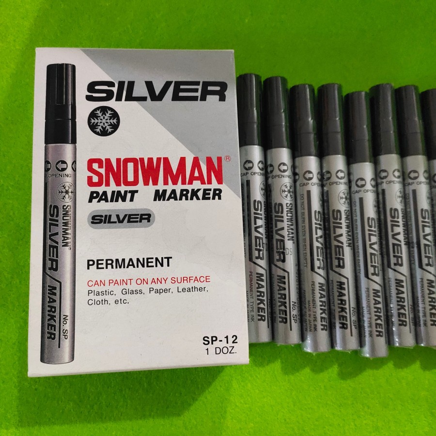 Jual Spidol Permanent Paint Marker Snowman Silver Isi Pcs Shopee