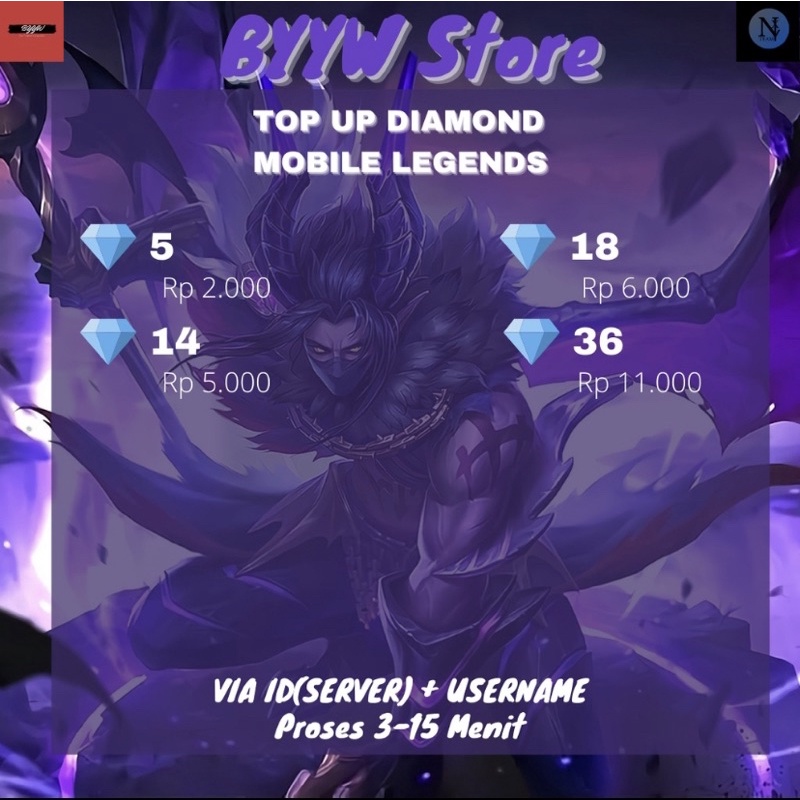 Jual Top Up Diamond Ml Mobile Legends Ter Murah Shopee Indonesia