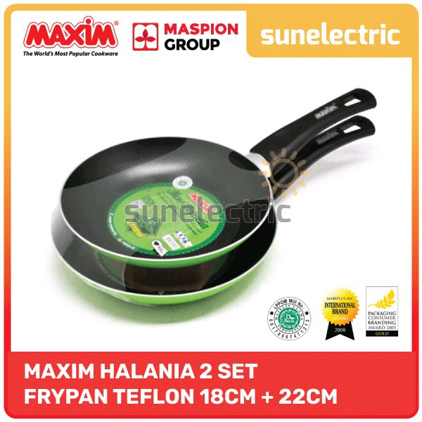 Jual Maxim Halania Wajan Panci Teflon Anti Lengket Penggorengan 2 Pcs