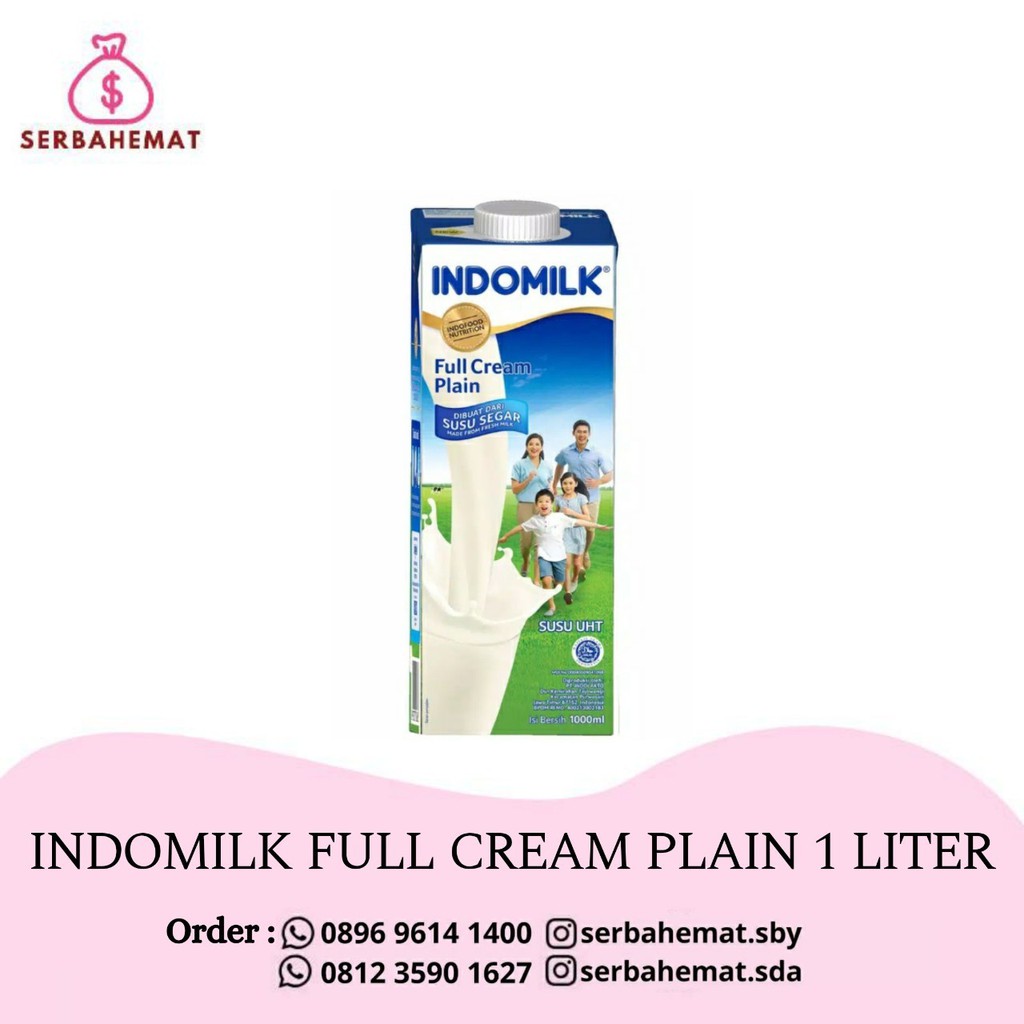 Jual Susu Indomilk UHT Full Cream 1000 Ml Indomilk Plain UHT 1 L