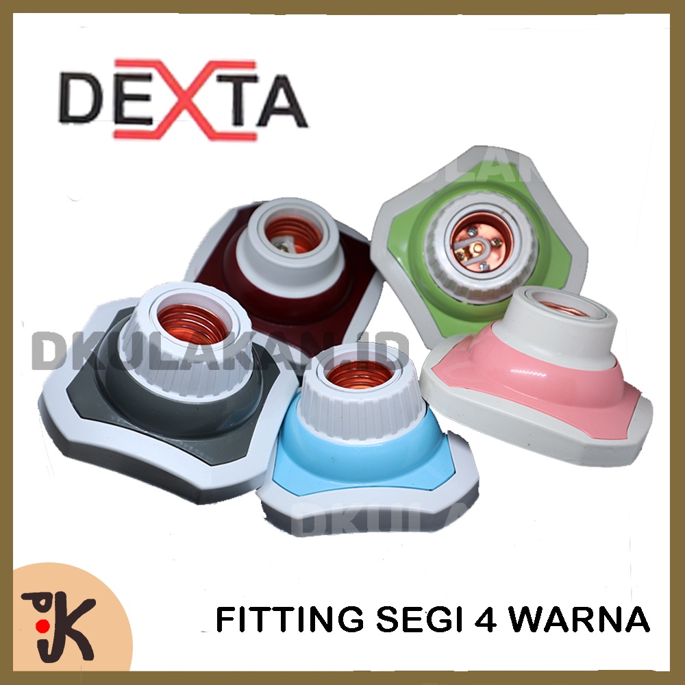 Jual Dexta Fitting Plafon Lampu Segi Dx Warna Maroon Biru