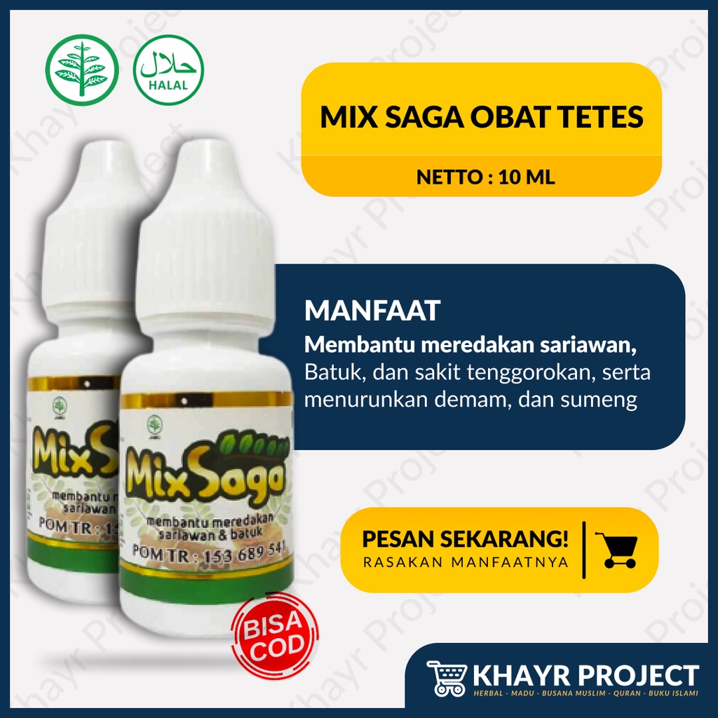 Jual Mix Saga Obat Herbal Tetes Sariawan Batuk Ekstrak Daun Saga Obat