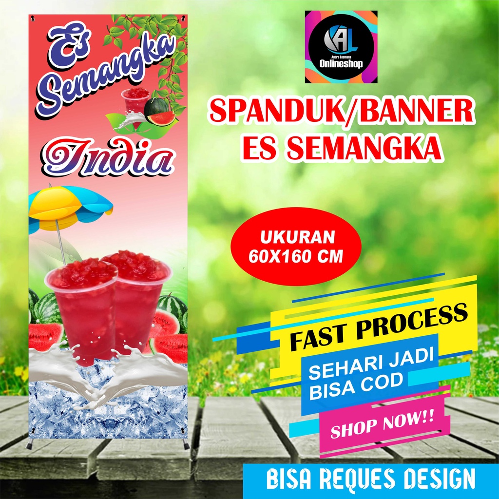 Jual Spanduk Banner Es Semangka India Warna Merah Shopee Indonesia