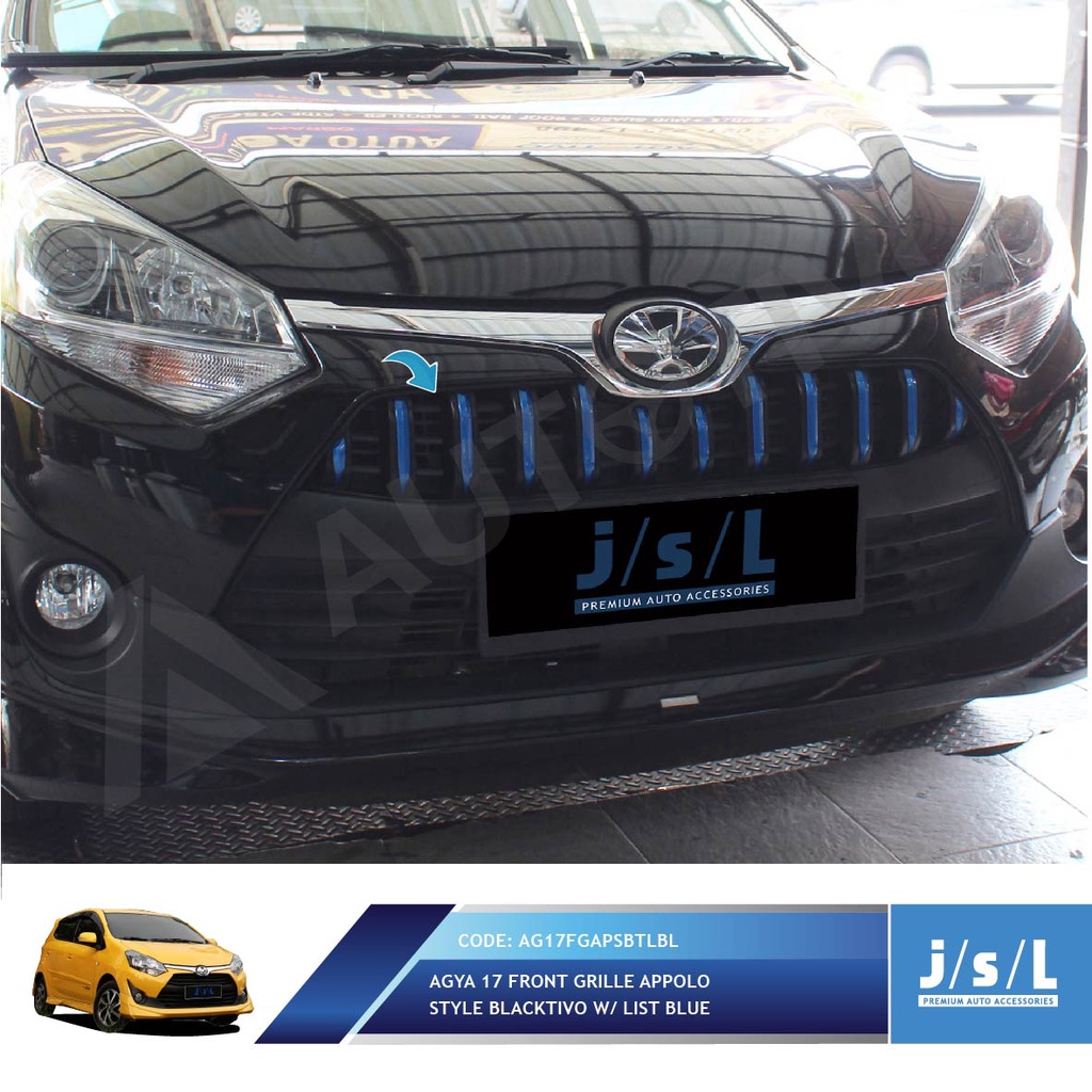 Jual JSL Apollo Grill Depan Agya 17 Front Grille Blacktivo Blue