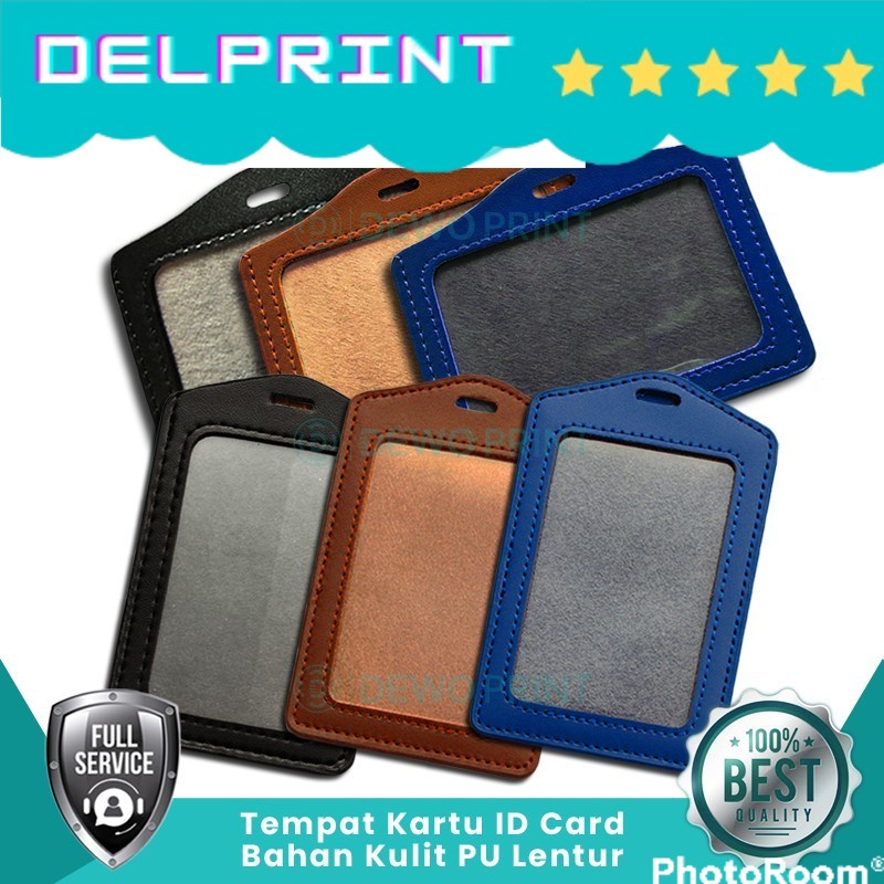 Jual Tempat ID Card Kulit Sintetis Vinyl Holder Holder ID Card Case ID