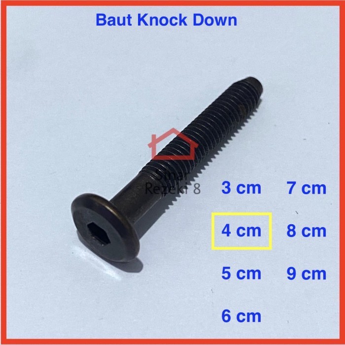 Jual Baut JCBC Knock Down 5 Cm 50 Mm Knockdown Furniture Mur Skrup M6