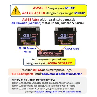 Jual Aki Motor Gs Astra Mf Gsmf Gtz S Beat Vario Scoopy Mio Dll