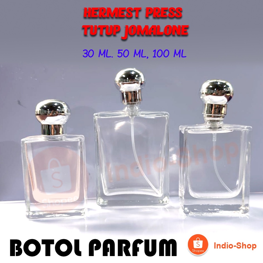 Jual Botol Parfum Kotak Hermest Tutup Jo Malone Bening Natural Press