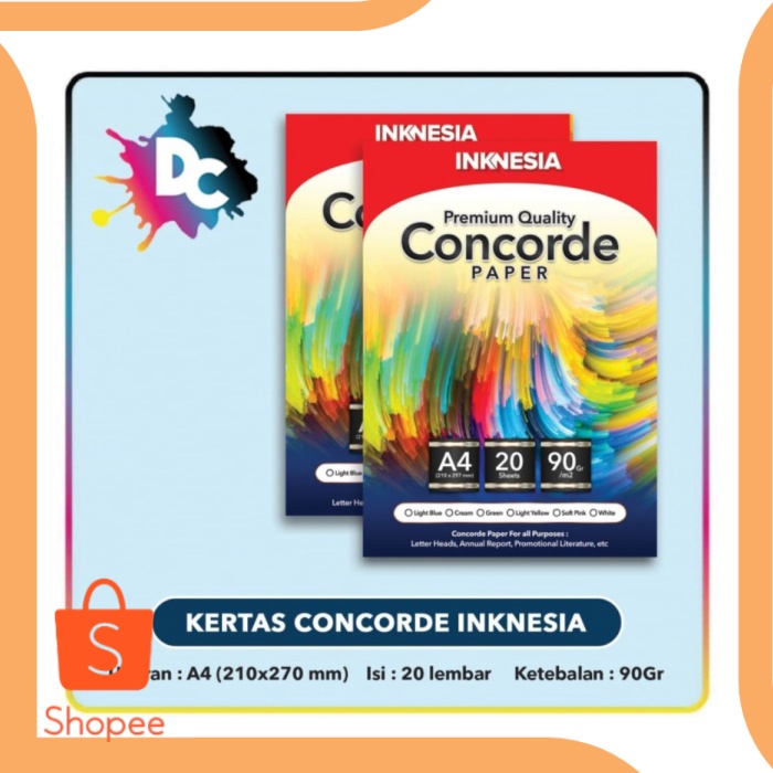 Jual Kertas Concorde Inknesia Warna A4 20 Lembar Kertas Sertifikat