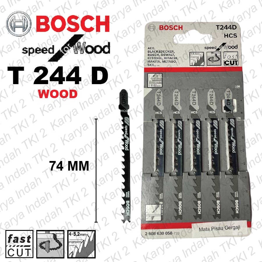 Jual Mata Gergaji Jigsaw Kayu Ukir Bosch T D Jig Saw Blade Pack