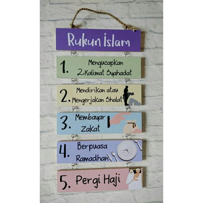 Jual Hiasan Dinding Gantung Wall Decor Shabby Susun 6 Rukun Islam