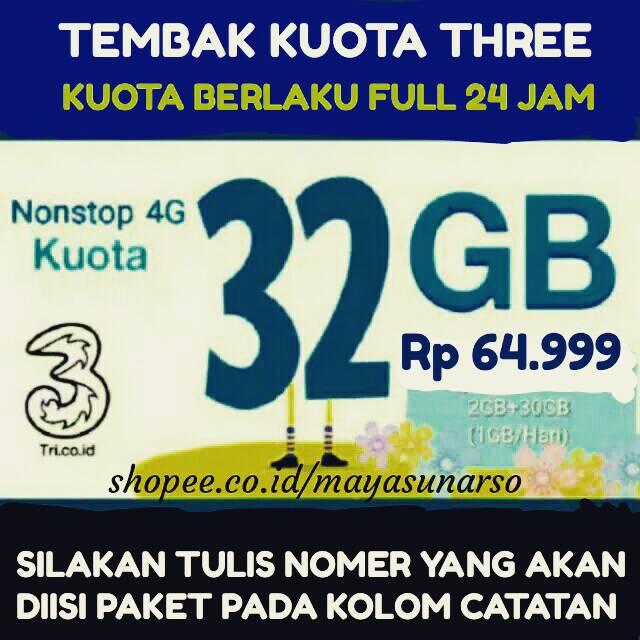 Jual Kuota Three Gb Full Jam Cek Deskripsi Shopee Indonesia