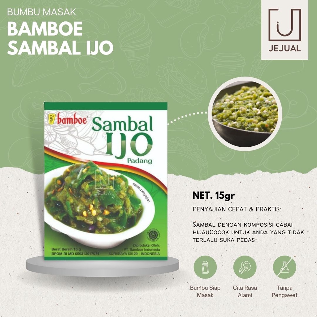 Jual Bamboe SAMBAL IJO 15g Siap Makan Instant Sambel Hijau Kemasan