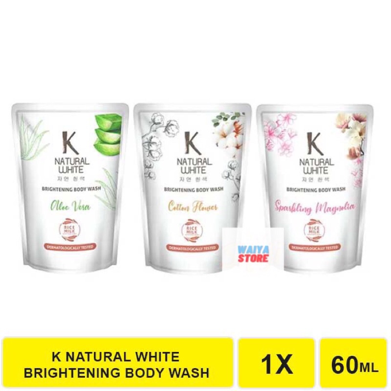 Jual K NATURAL WHITE BRIGHTENING BODY WASH 60 ML SABUN CAIR Shopee