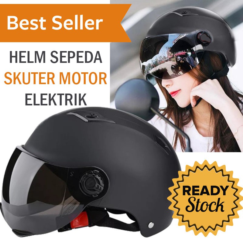 Jual Tom Rider Helm Sepeda Skuter Motor Elektrik Half Face Bike