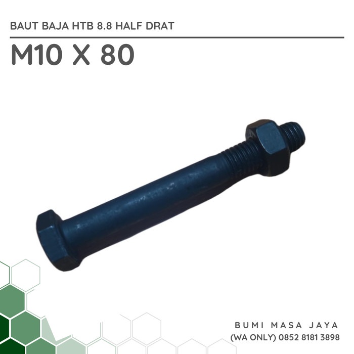 Jual BAUT MUR BAJA HTB GRADE 8 8 M10 X 80 HALF DRAT Shopee Indonesia