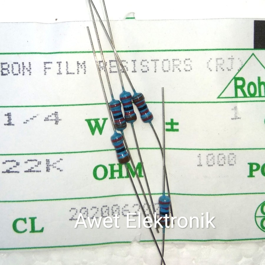 Jual Resistor 22k Ohm 1 4 Watt Resistor 22k 1 4w Resistor 22K 1 4 W